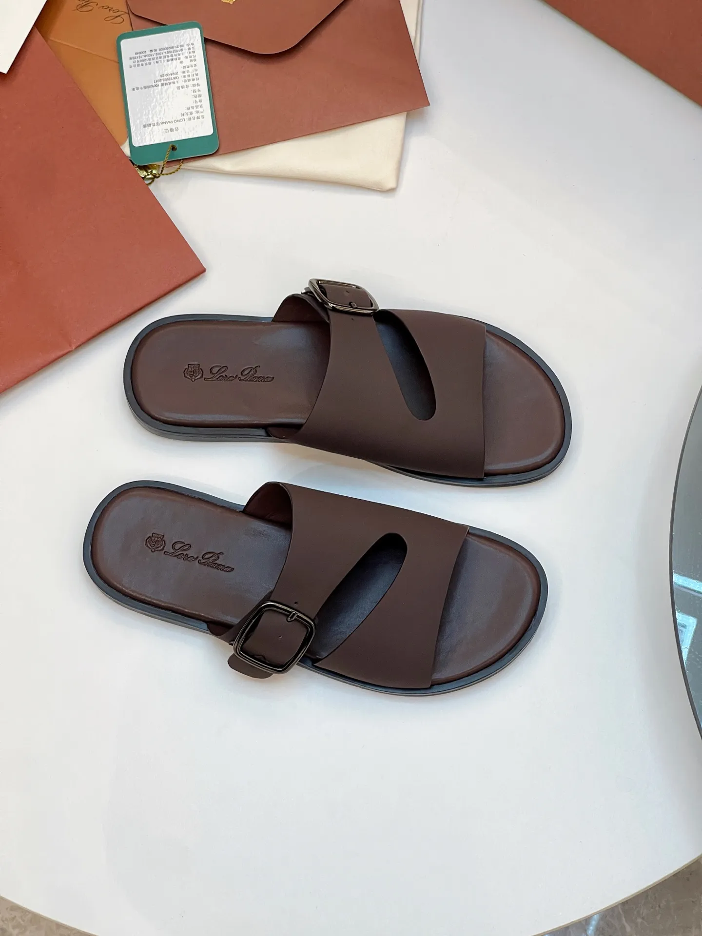 Men's shoes 💰420 Loro Piana, LP's popular spring and summer slippers are synchronized with the new counters, uppers are imported cowhide fabrics from Italy, high-quality splicing technology, soles: original soles specially provided by the original factory, exclusive molded soles are super comfortable, original factory orders, 🔍🔍high quality, you can go in and out of the counter at will, welcome to compare, code number 39-44 (order 38 45 46)
